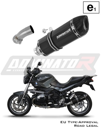 exhaust muffler DOMINATOR homologated road legal HP1 BLACK fits the motorcycle BMW R1200R 2010   2014 6