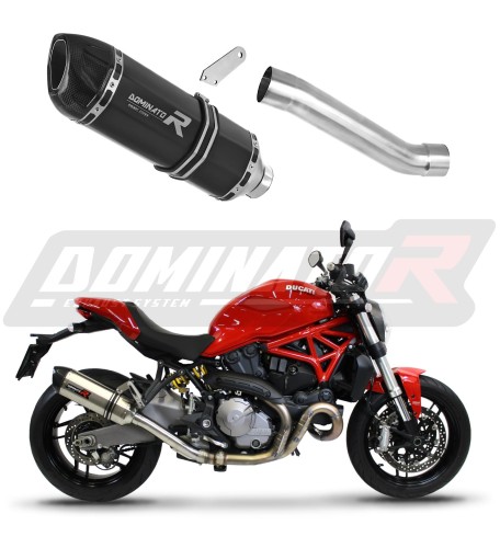Ducati MONSTER 821 2018 - 2021 EXHAUST Muffler Auspuff Sportauspuff Silencer Echappement Silencieux Scarico Scarichi Escape Wydech Tłumik HP1 BLACK Dominator Exhaust System x