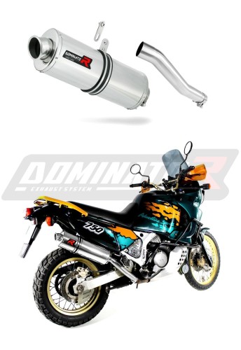 exhaust muffler DOMINATOR oval fits the motorcycle Honda XRV 750 AFRICA TWIN RD07 1993   1995 5