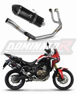 Honda CRF 1000L Africa Twin 2016 - 2019 Komplett avgassystem Ljuddämpare HP7 SVART + dB killer