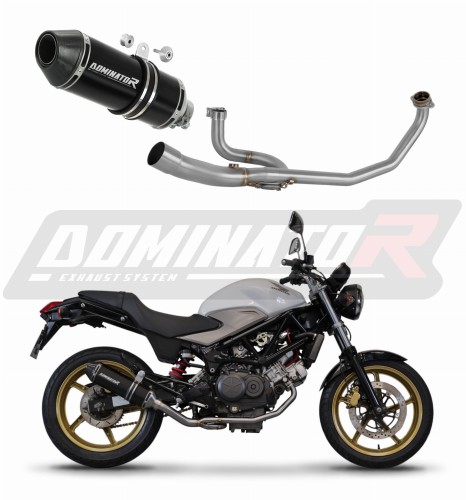complete exhaust system with muffler DOMINATOR Full System HP3 BLACK fits the motorcycle Honda VTR 250 2009   2015 6