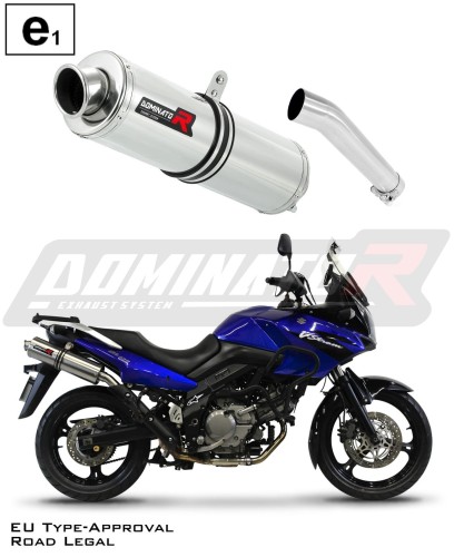 exhaust muffler DOMINATOR homologated road legal ROUND fits the motorcycle DL 650 V STROM 2004   2006 6