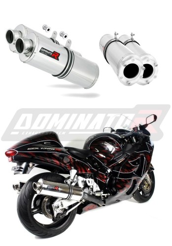 GSXR GSX 1300 R HAYABUSA EXHAUST Suzuki Muffler Auspuff Sportauspuff Silencer Echappement Silencieux Scarico Scarichi Escape Wydech Tłumik OVAL 1999 - 2007 DOMINATOR x