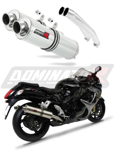 GSXR GSX 1300 R HAYABUSA EXHAUST Suzuki Muffler Auspuff Sportauspuff Silencer Echappement Silencieux Scarico Scarichi Escape Wydech Tłumik ROUND 2008 - 2019 DOMINATOR x