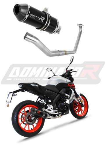 Yamaha MT 125 2020 EXHAUST Full System Muffler Auspuff Sportauspuff Silencer Echappement Silencieux Scarico Scarichi Escape Collector Manifold Wydech Tłumik HP3 BLACK DOMINATOR x