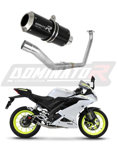 complete exhaust system with muffler DOMINATOR Full System GP BLACK fits the motorcycle Yamaha YZF R125 2019   2020 6
