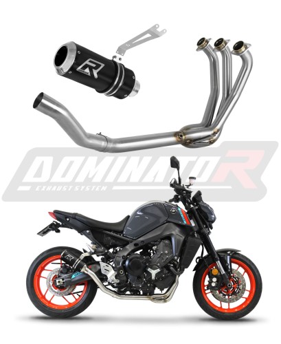 Yamaha MT 09 2021 - 2023 Full  Exhaust System Muffler Auspuff Sportauspuff Silencer Echappement Silencieux Scarico Scarichi Escape Collector Manifold Wydech Tłumik GP BLACK DOMINATOR EXHAUST SYSTEM x