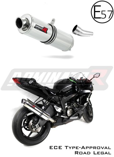 exhaust muffler DOMINATOR homologated road legal ROUND fits the motorcycle Kawasaki ZX6R 636 2009   2020 5