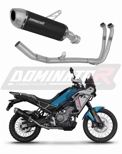 CF MOTO 450 MT 2024 Collector Manifold Full Exhaust System Muffler Auspuff Sportauspuff Silencer Echappement Silencieux Scarico Scarichi Escape Wydech Tłumik S6 BLACK Dominator Exhaust System x