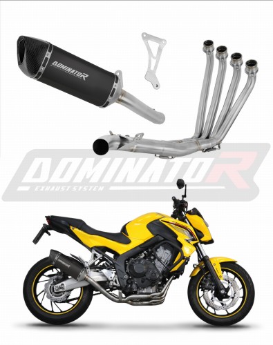 Honda CB 650F 2014 - 2018 Full  Exhaust System Muffler Auspuff Sportauspuff Silencer Echappement Silencieux Scarico Scarichi Escape Collector Manifold Wydech Tłumik HP6 BLACK DOMINATOR EXHAUST SYSTEM x