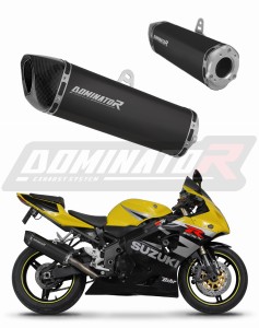 Suzuki GSXR 1000 K1 - K4 2001 - 2004 Avgas Ljuddämpare HP6 SVART + dB killer