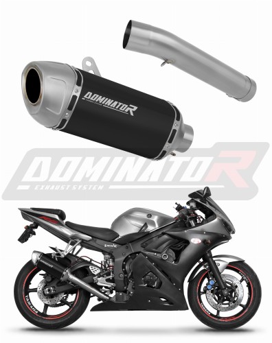 wydech tłumik DOMINATOR S6 Shorty CZARNY pasujący do motocykla Yamaha YZF R6 2003 - 2005