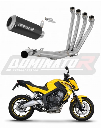 complete exhaust system with muffler DOMINATOR Full System GP BLACK fits the motorcycle Honda CB 650 F 2014   2018 7