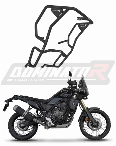 Yamaha Tenere 700 2019 2020 Stainless steel Crash Bars BLACK Acciaio inossidabile NERO en acier inoxydable NOIR Barras de protección de acero inoxidable NEGRO Sturzbügel aus Edelstahl BLACK av rostfritt stål SVART BARE DE PROTECȚIE NEGRU DOMINATOR x