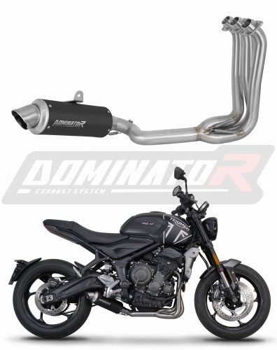 complete exhaust system with muffler DOMINATOR Full System GPF BLACK fits the motorcycle Triumph Trident 660 2021   2024