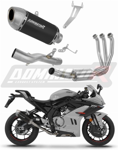 CF MOTO 675 SR R 2024 2025 Full System Motorcycle Muffler Auspuff Sportauspuff Silencer Echappement Silencieux Scarico Scarichi Escape Wydech Tłumik S6 Black Noir Negro Nero Dominator Exhaust System x