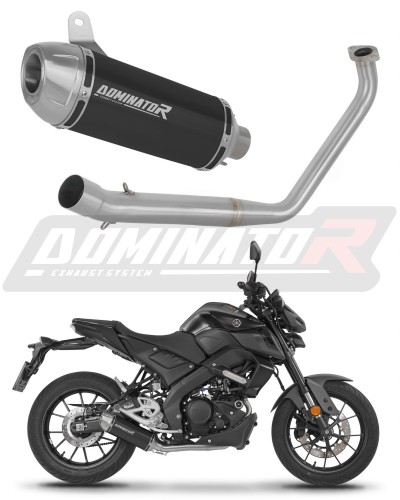 complete exhaust system with muffler DOMINATOR Full System S3 BLACK fits the motorcycle Yamaha MT 125 2020
