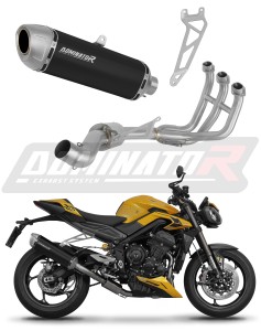 Triumph STREET TRIPLE 765 S / R / RS 2023 - 2024 Komplett avgassystem Ljuddämpare S6 SVART + dB killer