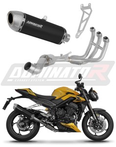 Triumph Street Triple 765 RS 2024 - 2025 Komplett avgassystem Ljuddämpare S6 SVART + dB killer